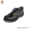 Black Cow Leather Working Safety Shoes with Dual PU Injection (WSS007)