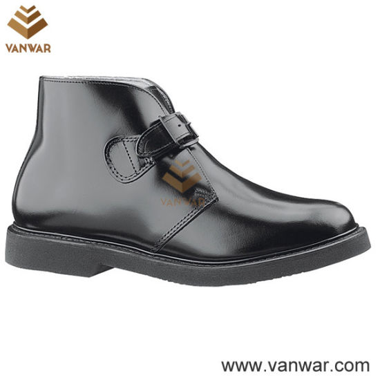 PU Classic Buckle Military Officer Shoes (WMS006)