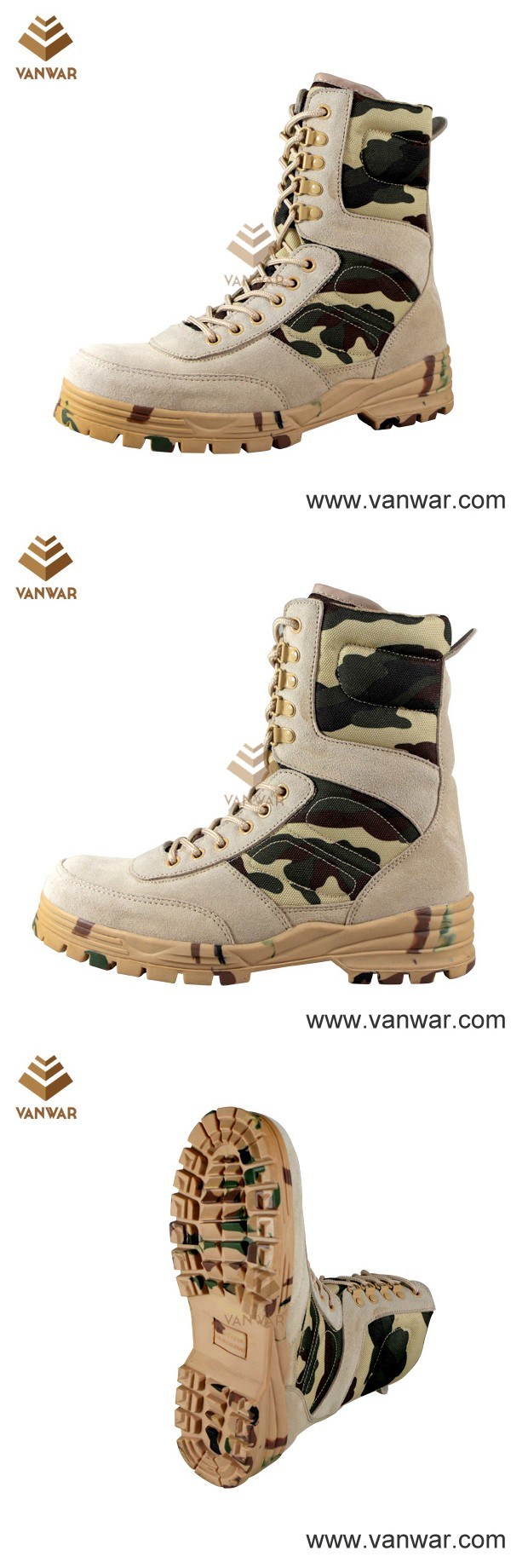 Athletic Cement Camouflage Military Desert Boots with Speedhooks (CMB004)