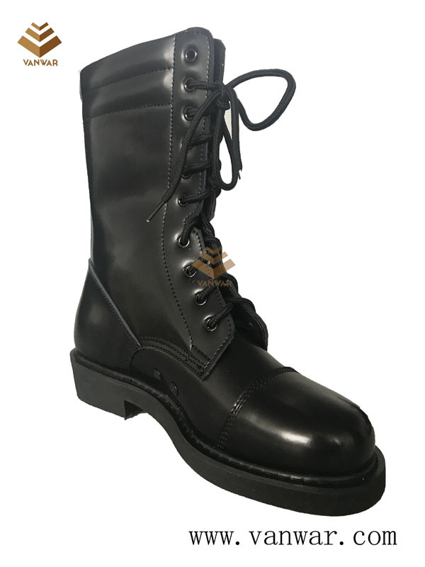 Full Leather Black Military Combat Boots with High Quality (WCB053)