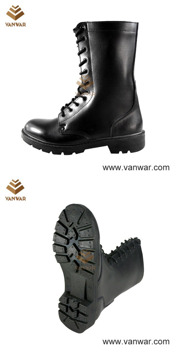 Black Military Combat Boots of Full Leather (WCB026)