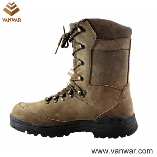 Slip-Resistant Unisex Nubuck Combat Military Boots of Brown (WCB023)