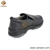 Black Cow Leather Working Safety Shoes with Dual PU Injection (WSS007)