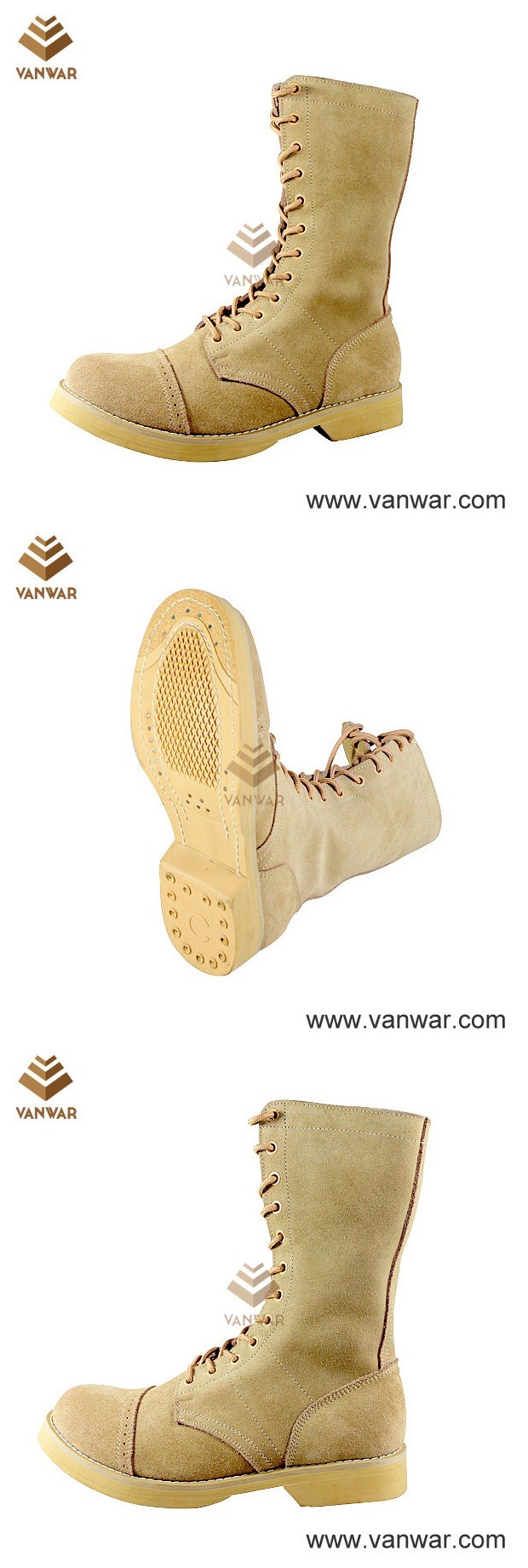 Suede Cow Leather Tan Desert Military Desert Boots (WDB001)