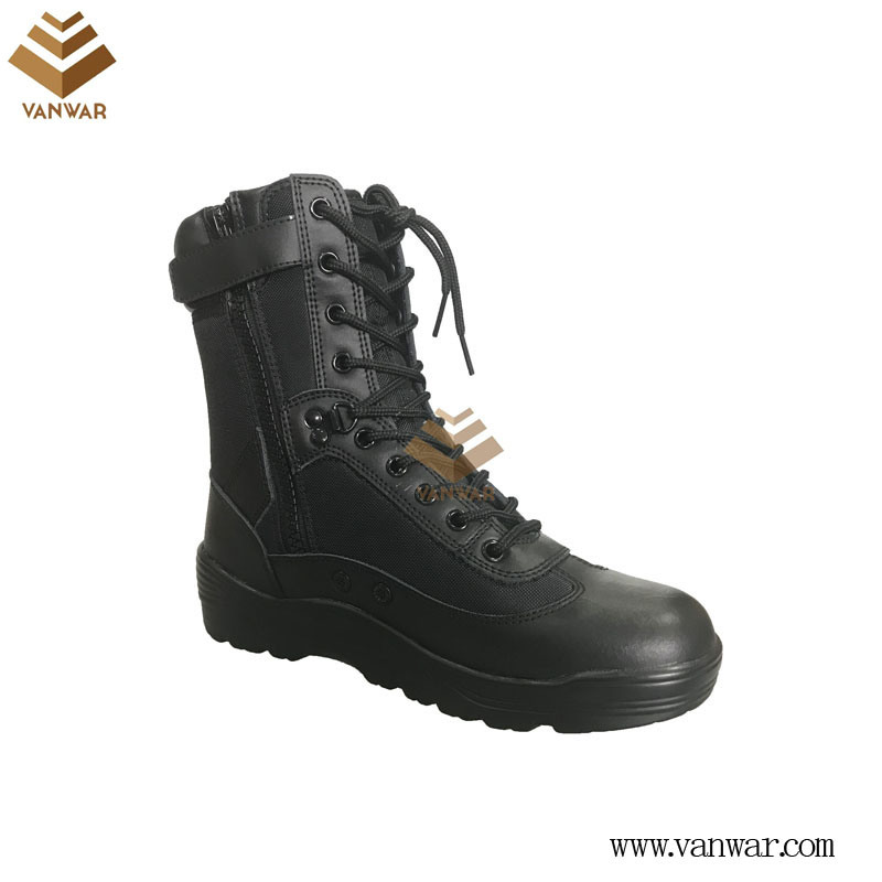 Leather Black Military Combat Boots with High Quality (WCB054)