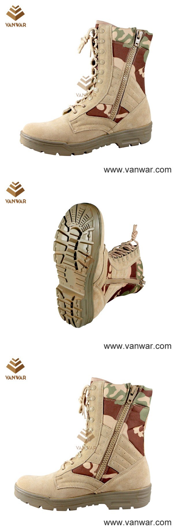 Camouflage Military Desert Boots in Athletic Cement (CMB003)