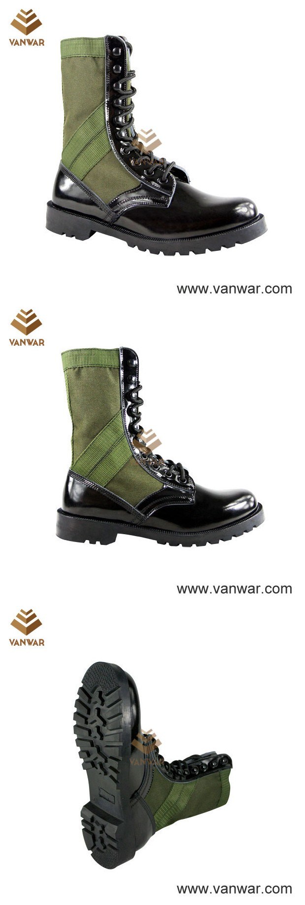 Shiny Leather Military Camouflage Jungle Boots for Soliders (WJB003)