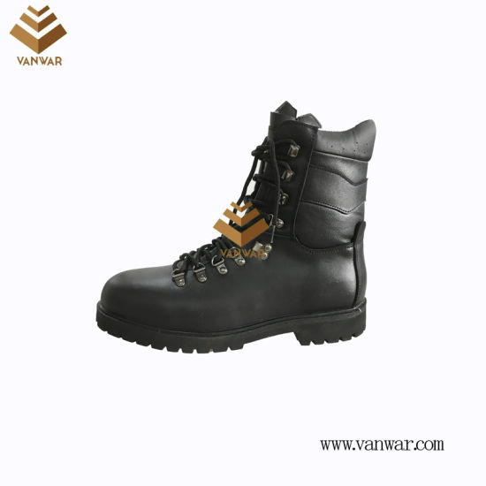 Top Layer Leather Unisex Military Combat Boots of Black with High Quality (WCB061)