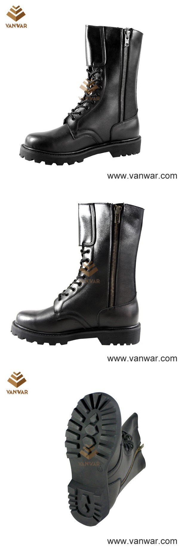 Full Leather Black Military Tactical Boots for Soliders (WTB010)