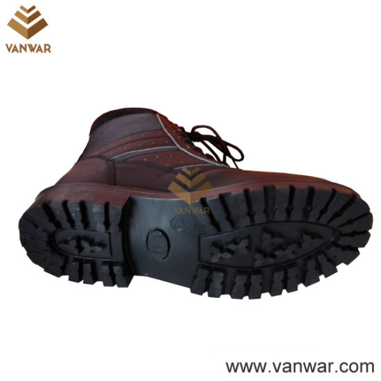 Black Military Combat Booots of Antislip Rubber Outsole (WCB049)