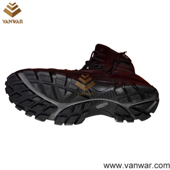 Us Well Constructed Black Leather Tactical Military Boots (WTB033)
