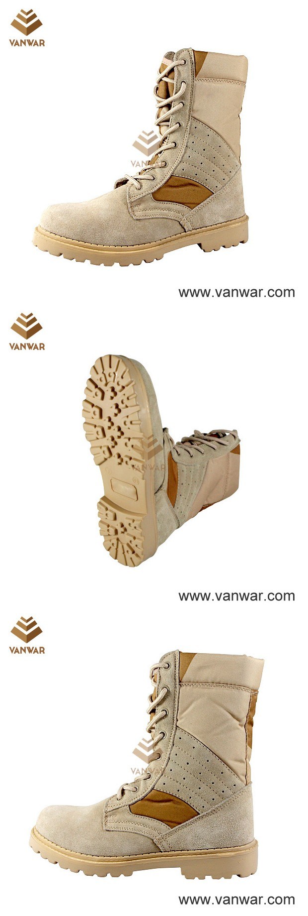 Suede Cow Leather Military Desert Boots with Anti-Slip Rubber Outsole (WDB004)