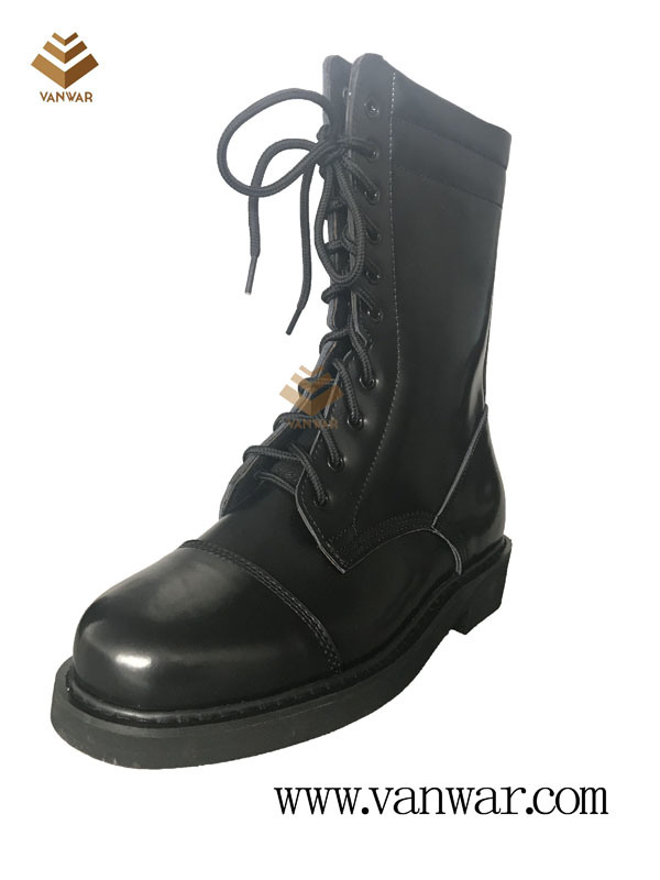 Full Leather Black Military Combat Boots with High Quality (WCB053)