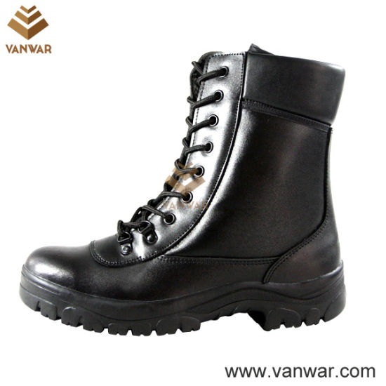 Black Athletic Military Combat Boots with Padded Collar (WCB033)