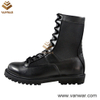 Black Genuine Leather Combat Military Boots with Shoelace (WCB021)