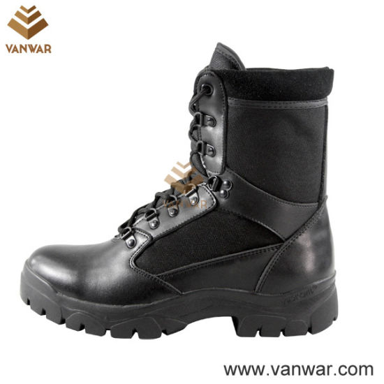 Smooth Leather Tactical Military Boots in Athletic Cement (WTB004)