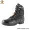 Black Leather Military Tactical Boots of Suede Padded Collar (WTB005)