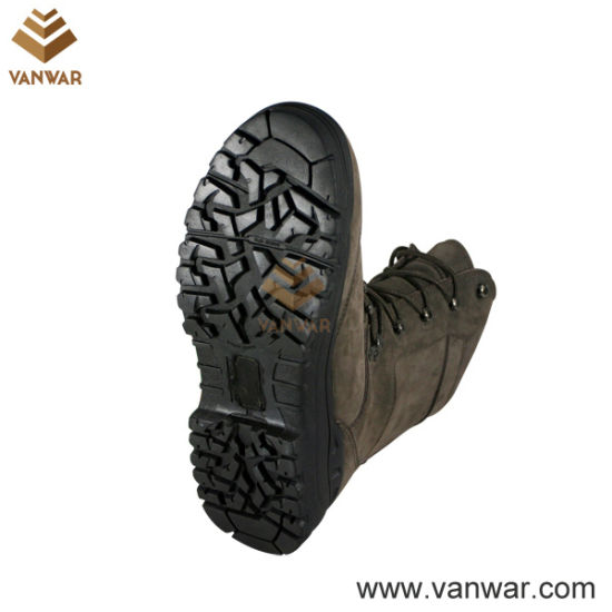 Slip-Resistant Unisex Nubuck Combat Military Boots of Brown (WCB023)