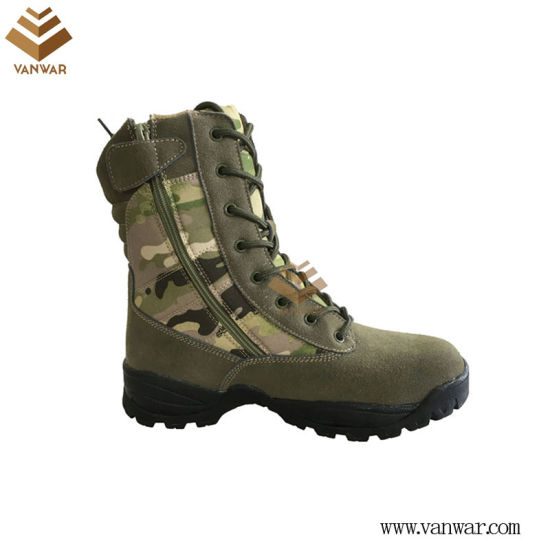 Zipper Military Camouflage Boots with High Quality Insoles (WDB054)