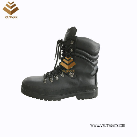 Top Layer Leather Unisex Military Combat Boots of Black with High Quality (WCB063)