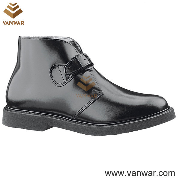 PU Classic Buckle Military Officer Shoes (WMS006)