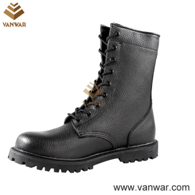 Full Leather Unisex Military Combat Boots of Black (WCB031)