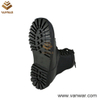 Black Genuine Leather Combat Military Boots with Shoelace (WCB021)