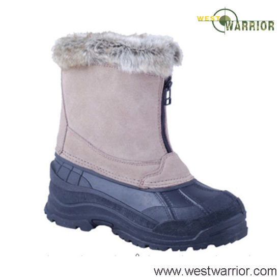 Wool Collar Military Stiched Snow Boots (WSB015)