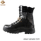 Black Leather Canvas Athletic Military Tactical Boots (WTB011)