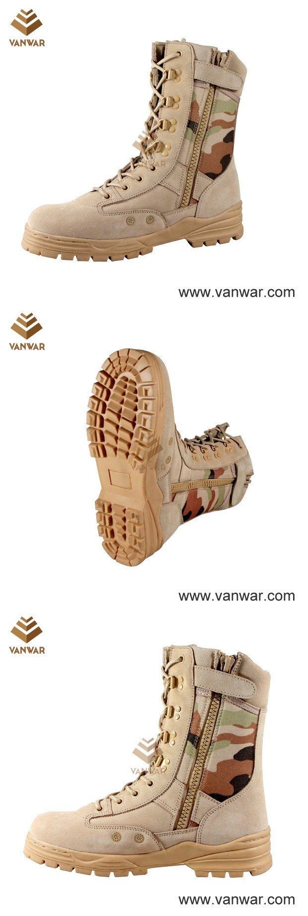 Acid-Resistant Camouflage Desert Military Boots in Goodyear Welt (CMB002)