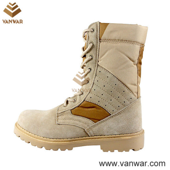 Suede Cow Leather Military Desert Boots with Anti-Slip Rubber Outsole (WDB004)