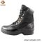 Black Leather Military Tactical Boots of Suede Padded Collar (WTB005)