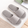 Pinstripe spring and summer linen couples thickened non-slip indoor home slippers wooden floor silent slippers(wsp001)