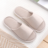 Pinstripe spring and summer linen couples thickened non-slip indoor home slippers wooden floor silent slippers(wsp001)
